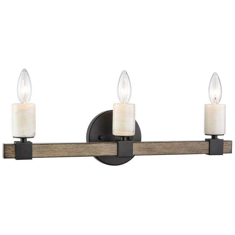 Image 1 Stone Manor 21" Wide 3-Light Vanity Light - Matte Black