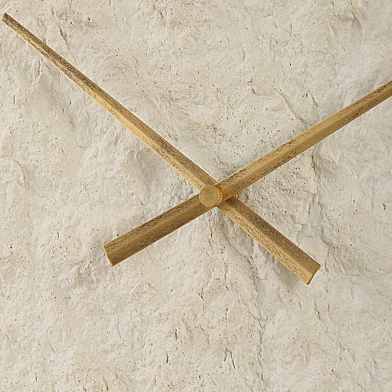 Image 5 Stone Serenity Off-White and Gold 35" Round Wall Clock more views