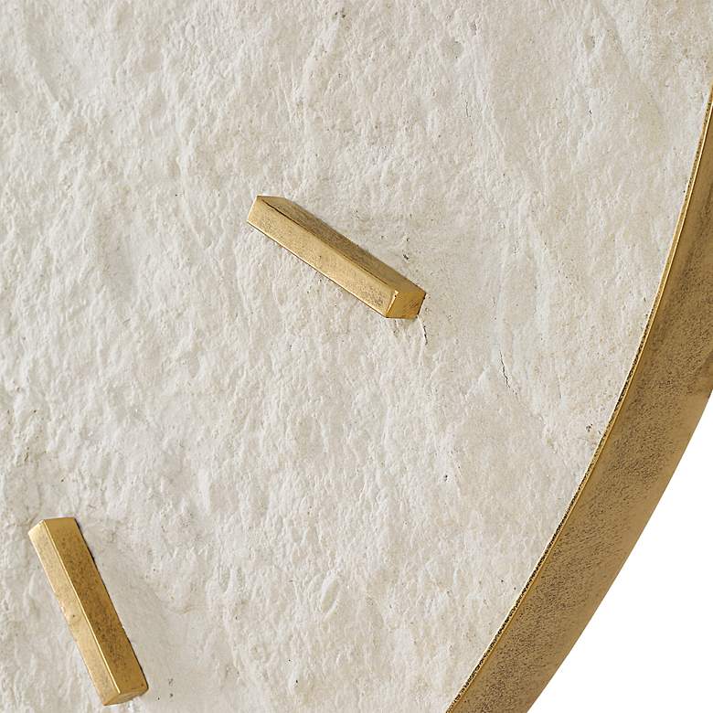 Image 6 Stone Serenity Off-White and Gold 35" Round Wall Clock more views