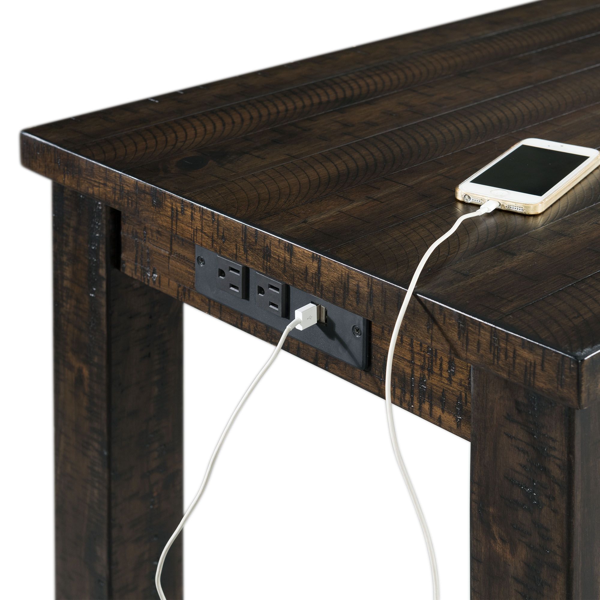 Stone Smokey Walnut 4-Piece Table and Stool Set