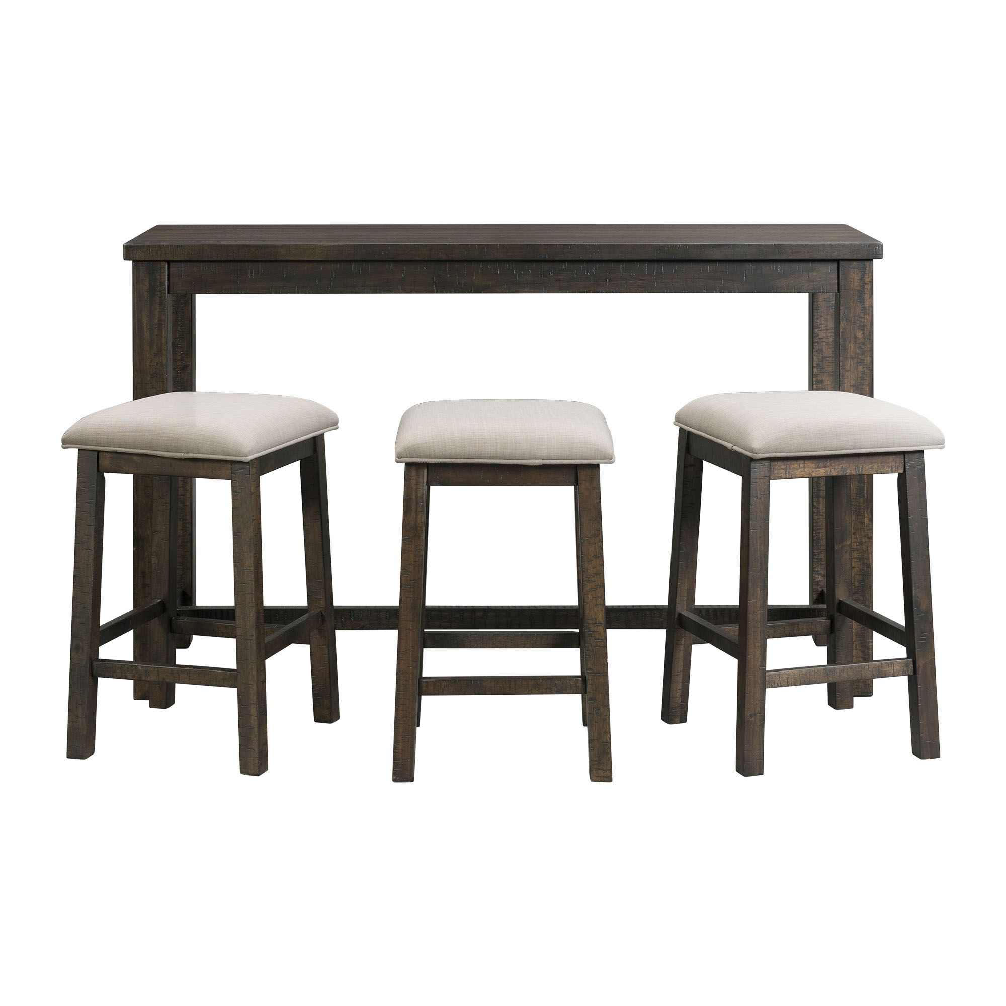 Stone Smokey Walnut 4-Piece Table and Stool Set