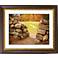 Stone Wall In Autumn Gold Bronze Frame 20" Wide Wall Art