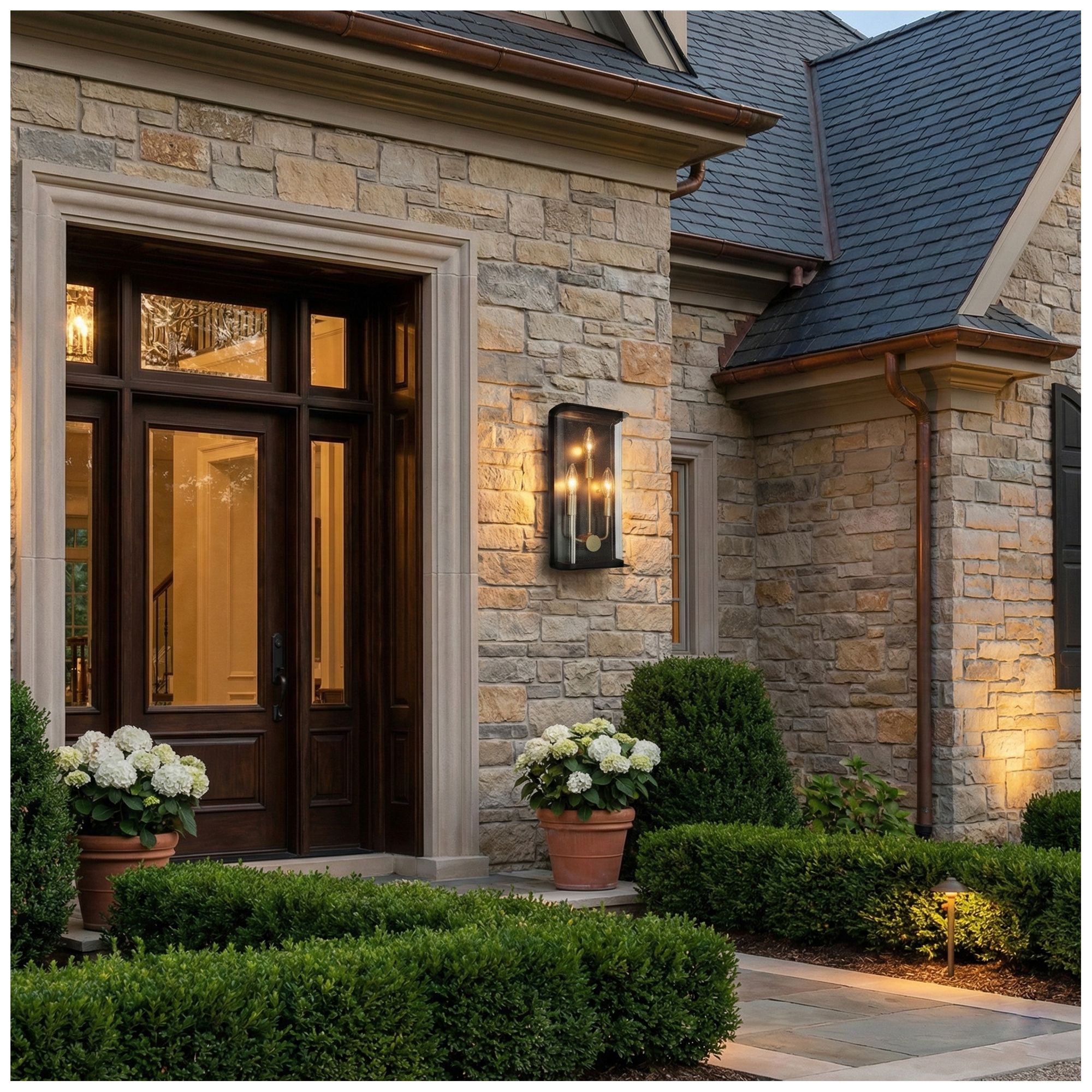 Image 2 Stonegate 15" High 3-Light Black Outdoor Wall Sconce more views