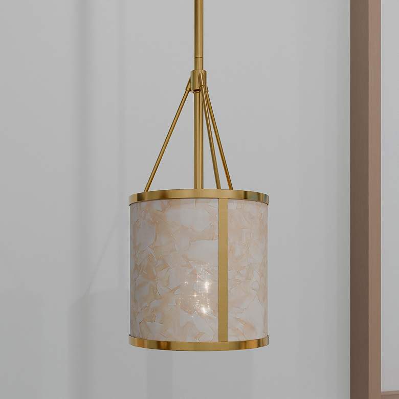 Image 1 Stoneland 1-Light Brushed Gold Mini Pendant