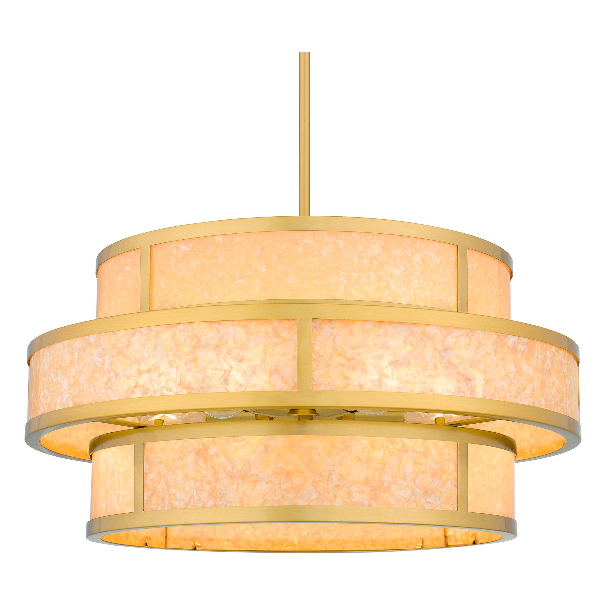 Stoneland 6-Light Brushed Gold Pendant Light