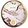 Stonemont Gold and Natural Marble 15 3/4"Round Wall Clock