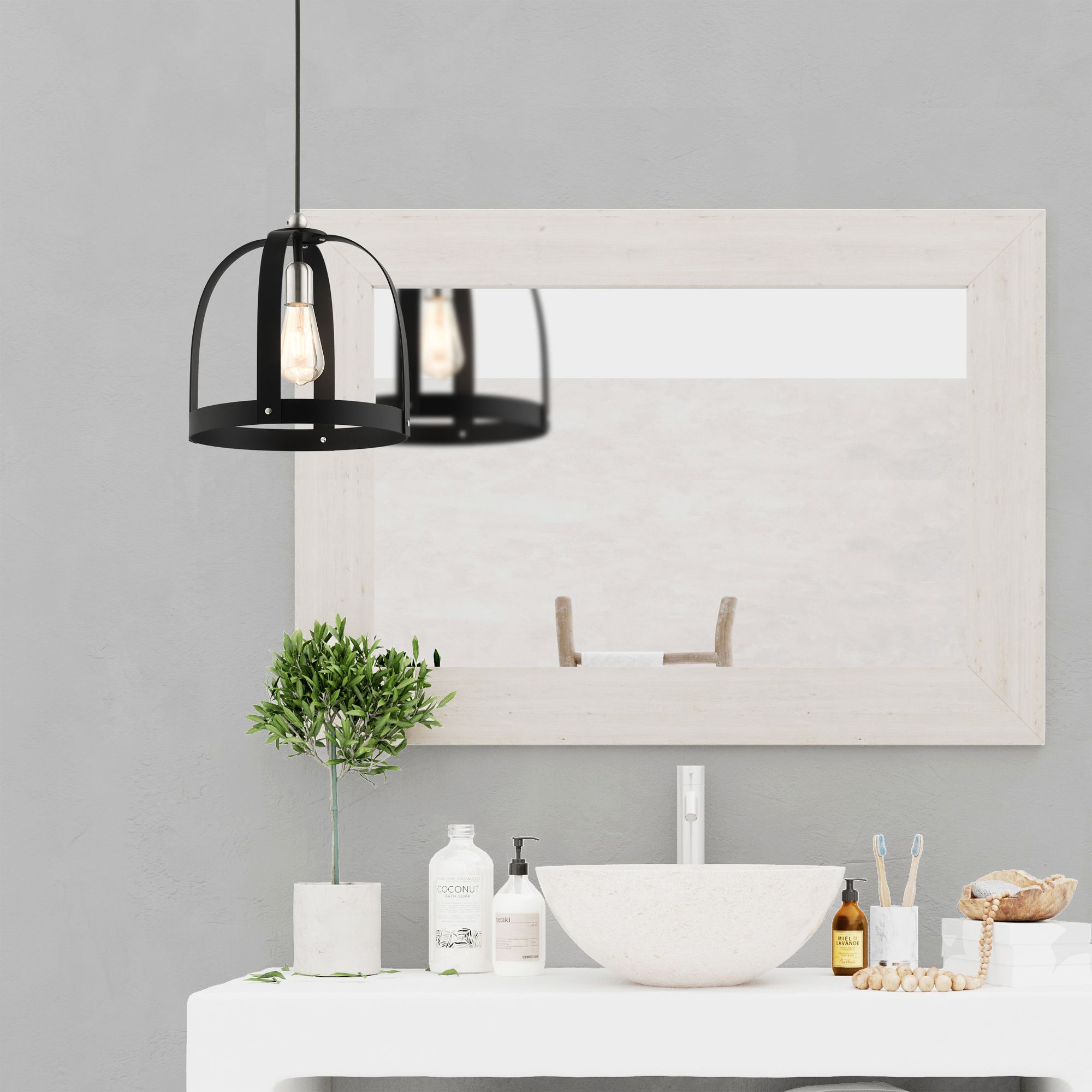 Stoneridge 1 Light Textured Black Mini Pendant
