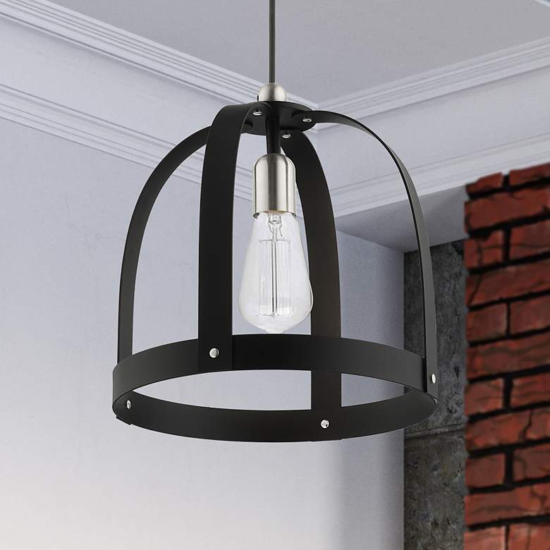 Image 1 Stoneridge 1 Light Textured Black Pendant