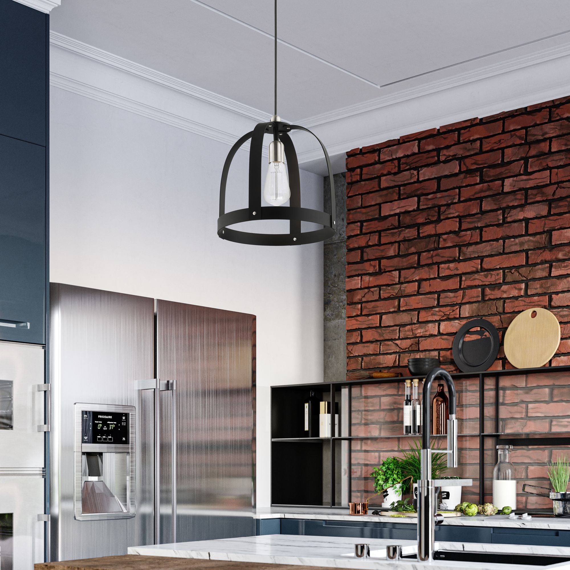 Stoneridge 1 Light Textured Black Pendant