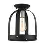 Thumbnail3 of Stoneridge 1 Light Textured Black Petite Semi Flush more views