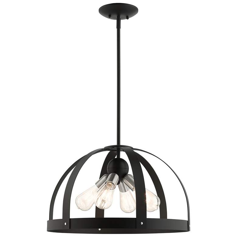 Image 1 Stoneridge 4 Light Textured Black Pendant Chandelier