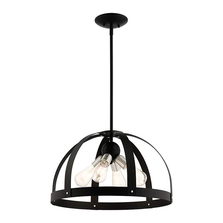 Image 5 Stoneridge 4 Light Textured Black Pendant Chandelier more views