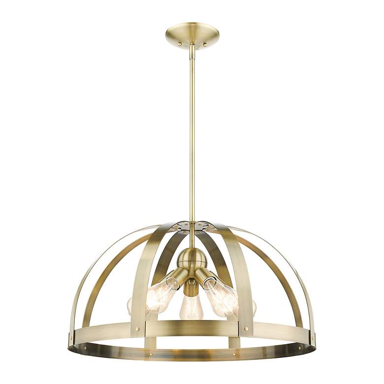 Image 5 Stoneridge 5 Light Antique Brass Pendant Chandelier more views