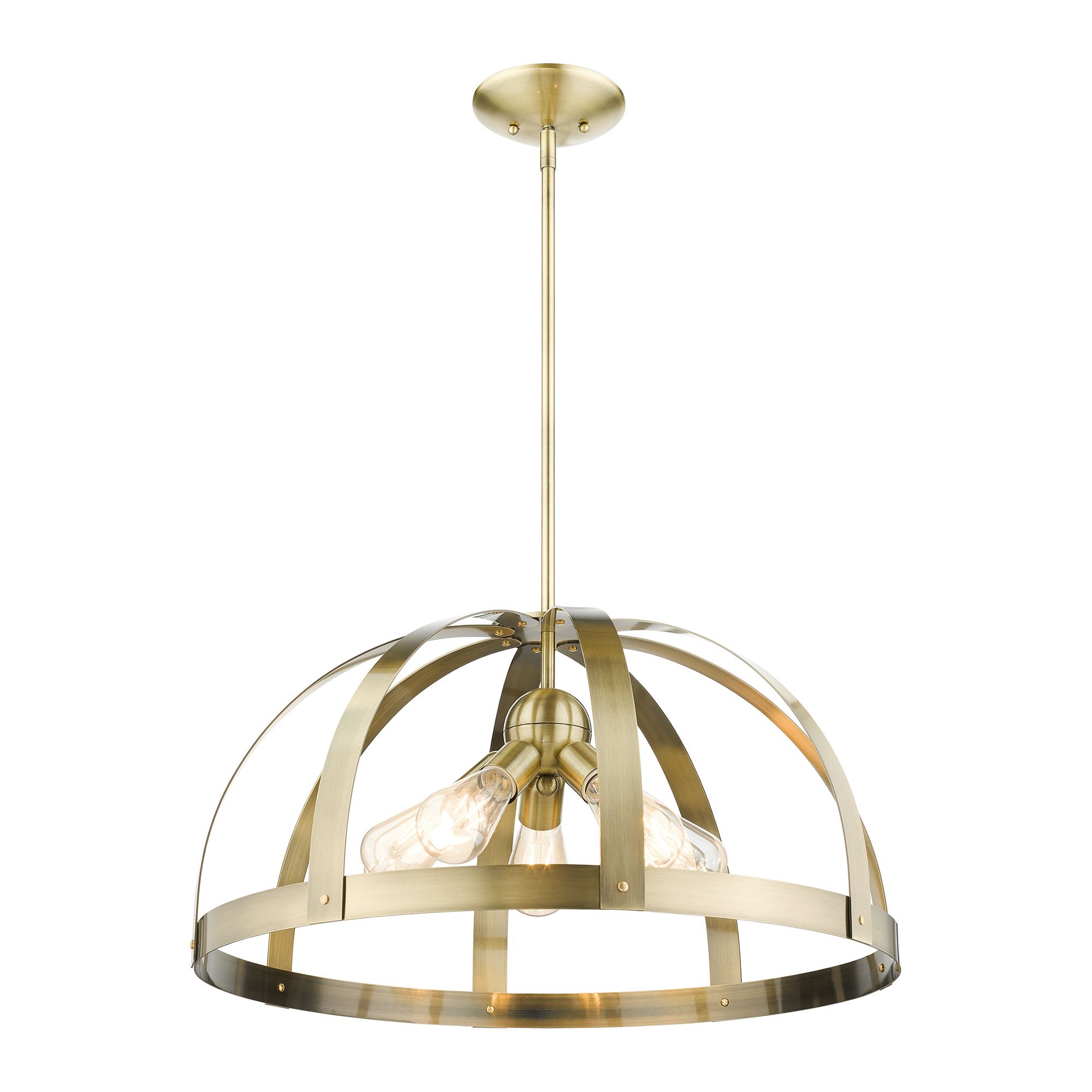 Image 6 Stoneridge 5 Light Antique Brass Pendant Chandelier more views