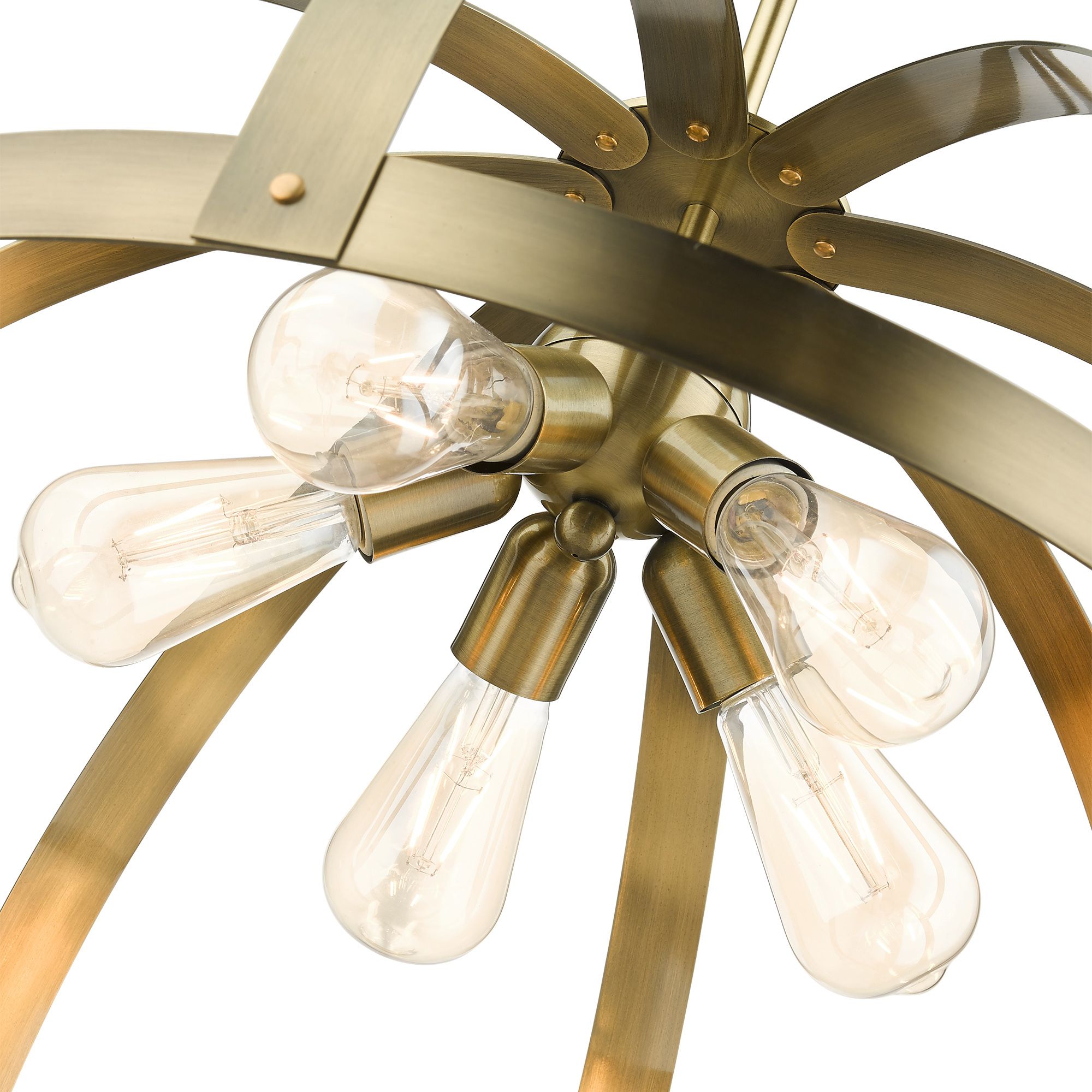 Image 7 Stoneridge 5 Light Antique Brass Pendant Chandelier more views