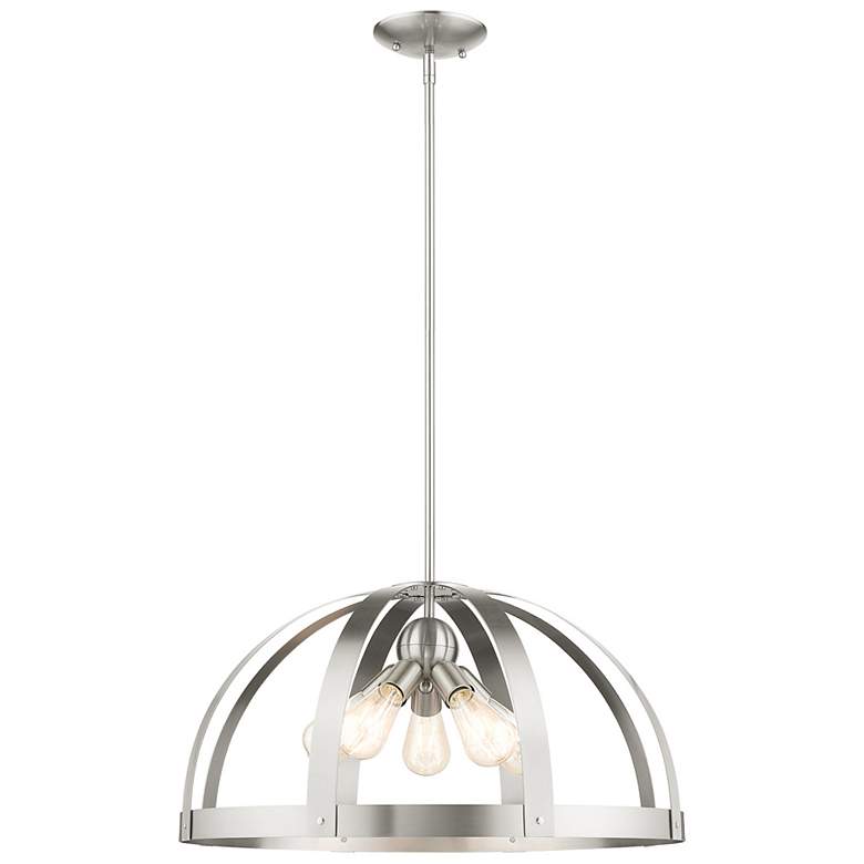 Image 2 Stoneridge 5 Light Brushed Nickel Pendant Chandelier