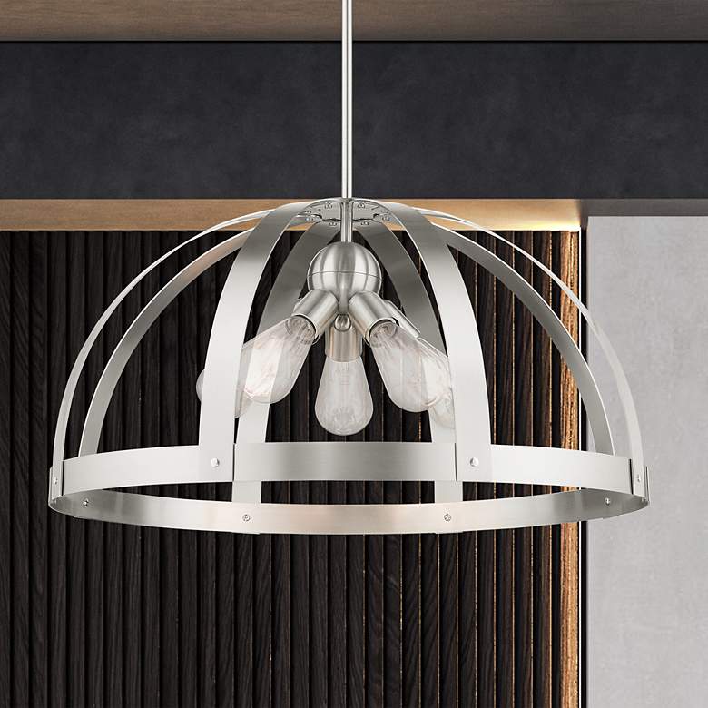 Image 1 Stoneridge 5 Light Brushed Nickel Pendant Chandelier