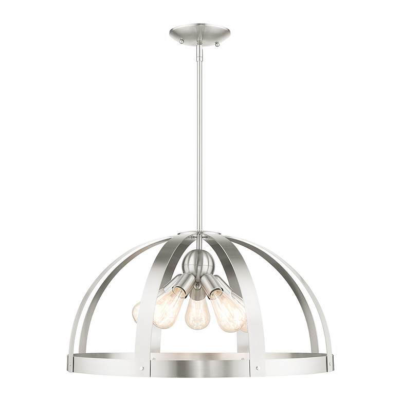 Image 4 Stoneridge 5 Light Brushed Nickel Pendant Chandelier more views