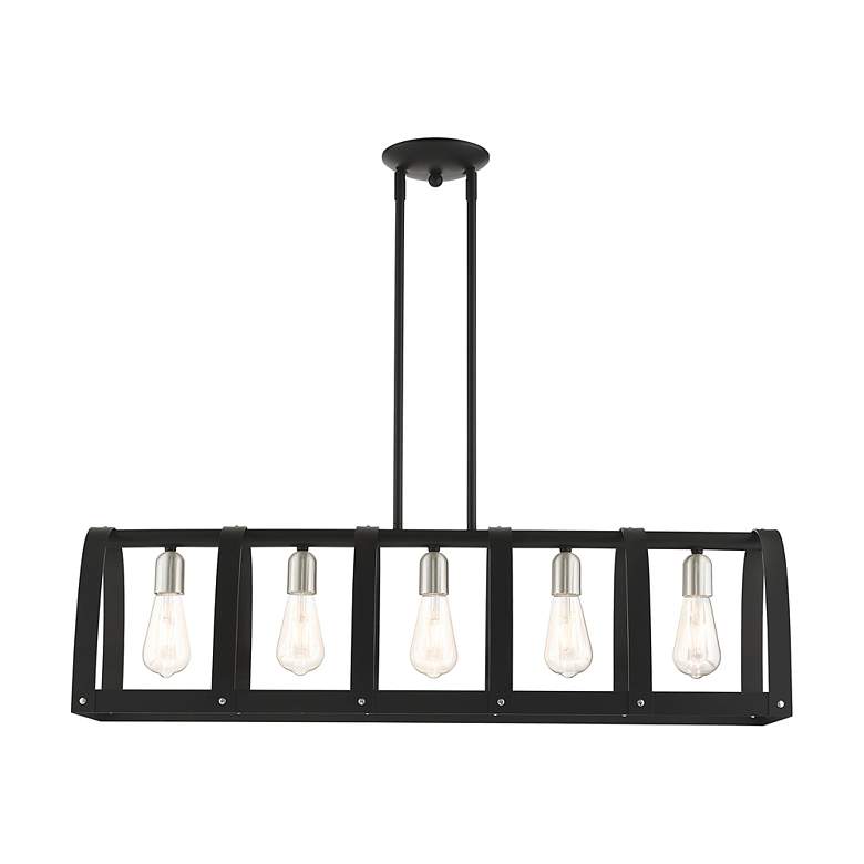 Image 3 Stoneridge 5 Light Textured Black Linear Chandelier more views