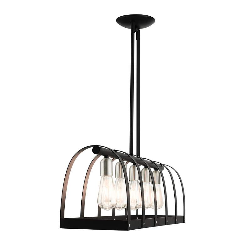 Image 6 Stoneridge 5 Light Textured Black Linear Chandelier more views
