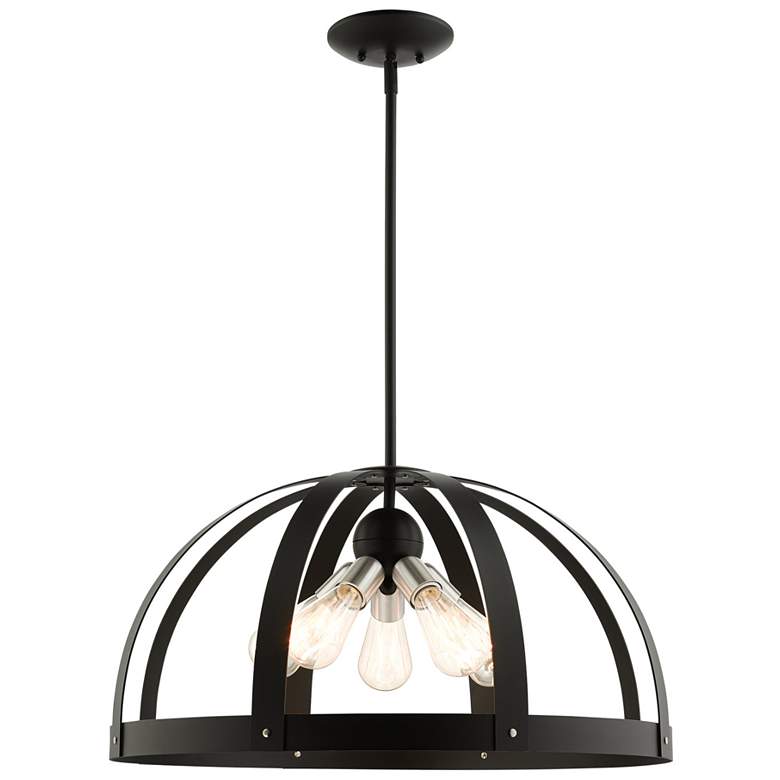 Image 1 Stoneridge 5 Light Textured Black Pendant Chandelier