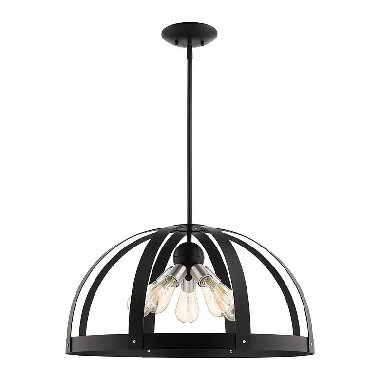 Image 3 Stoneridge 5 Light Textured Black Pendant Chandelier more views