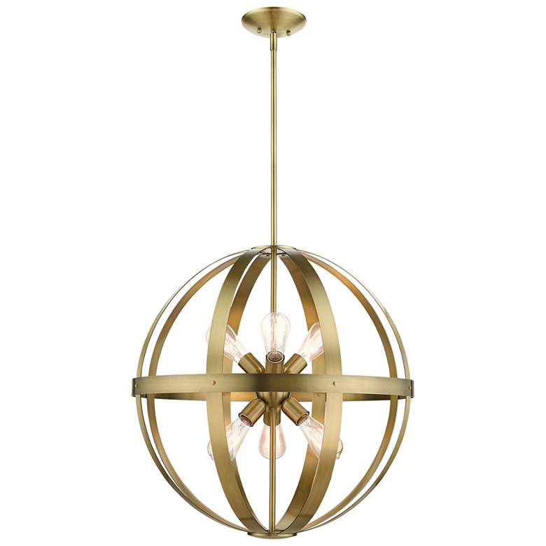 Image 1 Stoneridge 6 Light Antique Brass Pendant Chandelier