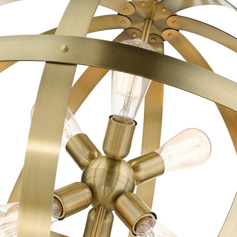 Image 6 Stoneridge 6 Light Antique Brass Pendant Chandelier more views