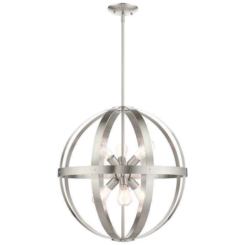 Image 1 Stoneridge 6 Light Brushed Nickel Pendant Chandelier