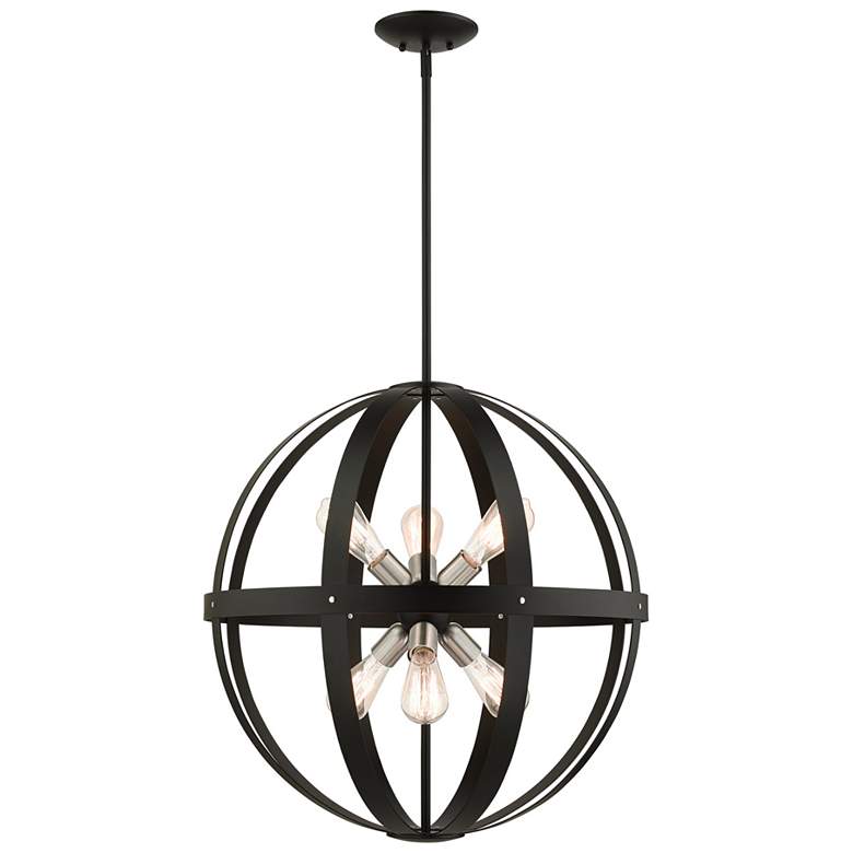 Image 1 Stoneridge 6 Light Textured Black Pendant Chandelier