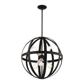 Image5 of Stoneridge 6 Light Textured Black Pendant Chandelier more views