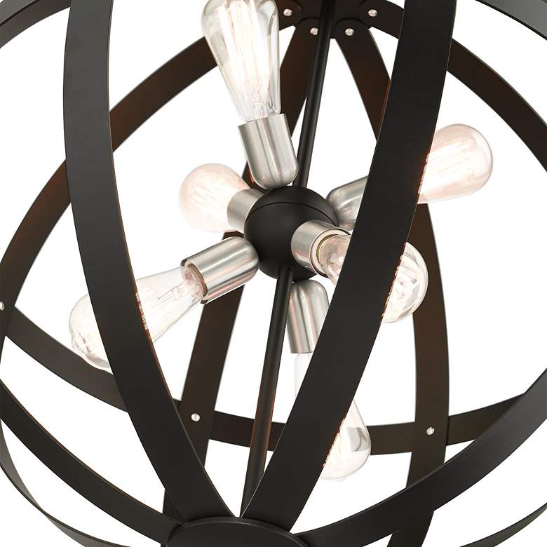 Image 6 Stoneridge 6 Light Textured Black Pendant Chandelier more views