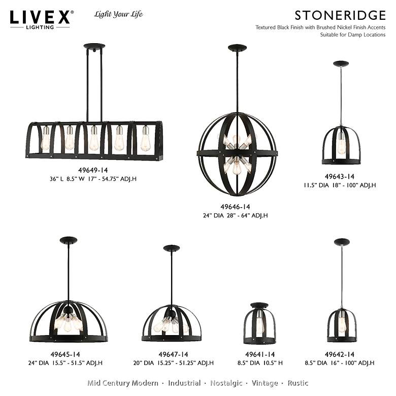 Image 7 Stoneridge 6 Light Textured Black Pendant Chandelier more views