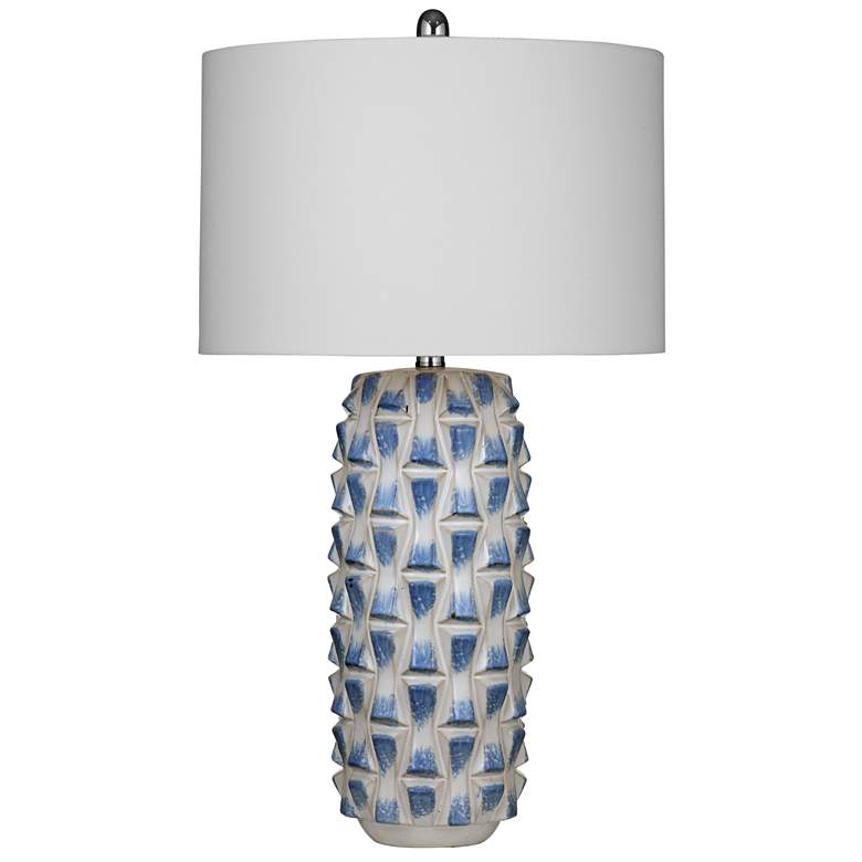 Image 1 Stones 28" Transitional Styled Blue Table Lamp