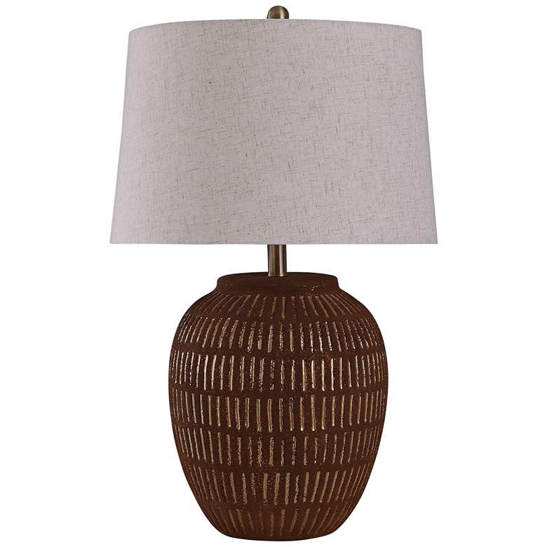 Image 1 Stoneside Rustic Fired Gold Ceramic Table Lamp