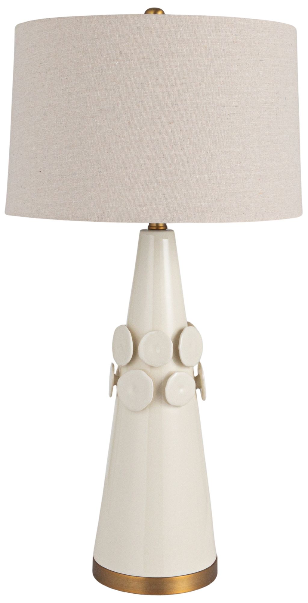 Stoneware Conical Table Lamp with Crackl