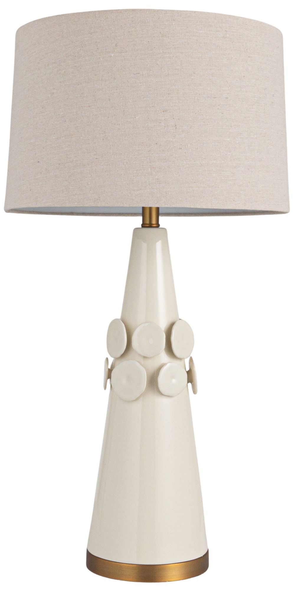 Stoneware Conical Table Lamp with Crackl