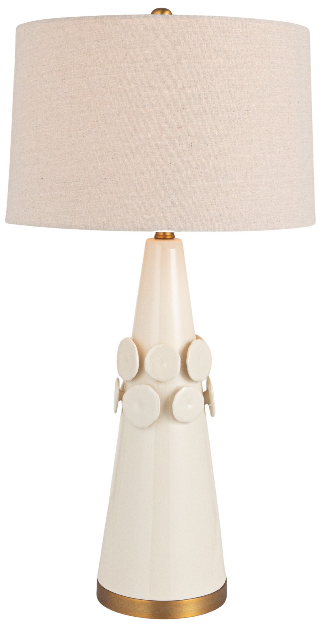 Stoneware Conical Table Lamp with Crackl