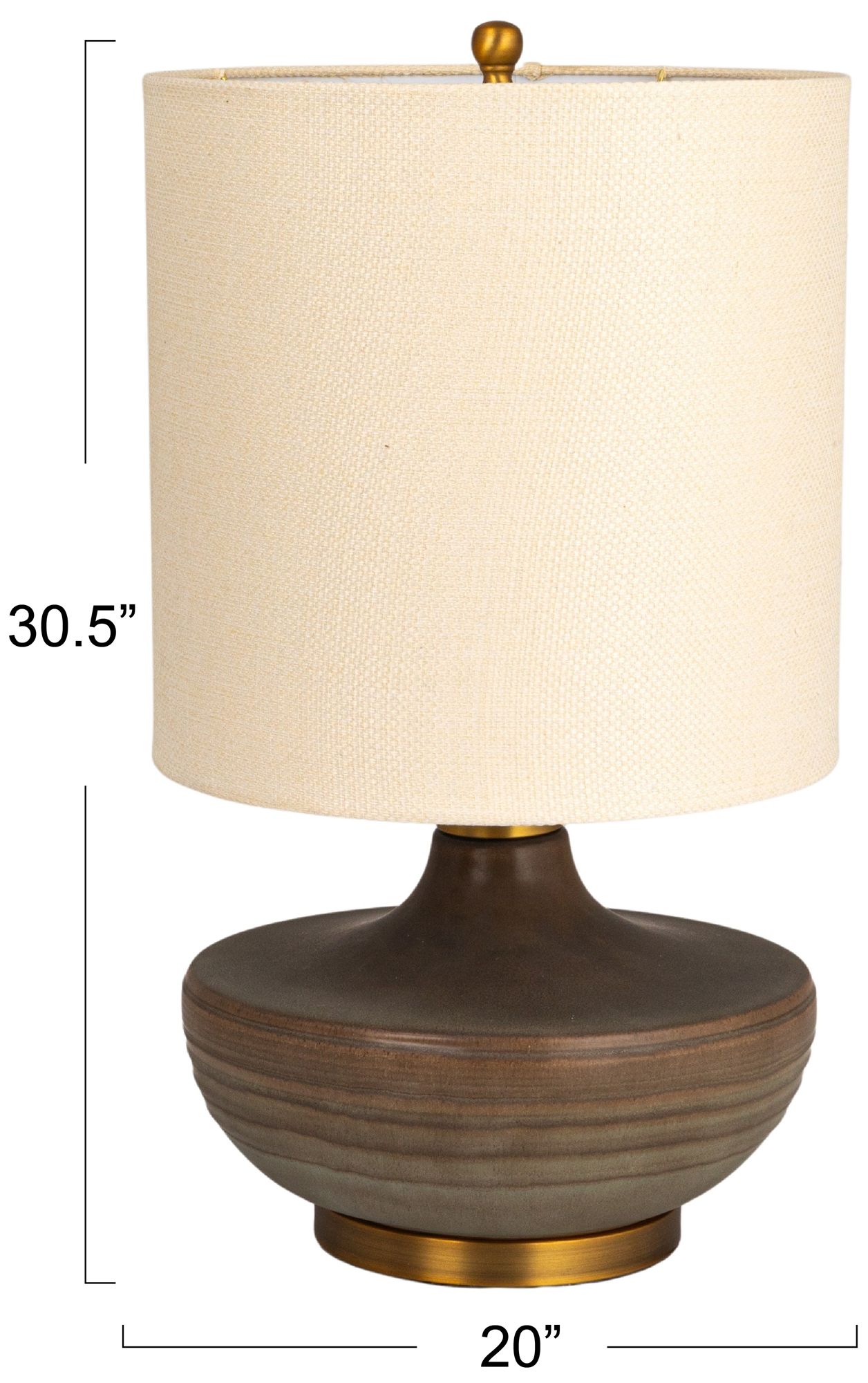 Image 3 Stoneware Table Lamp with Elongated Drum more views