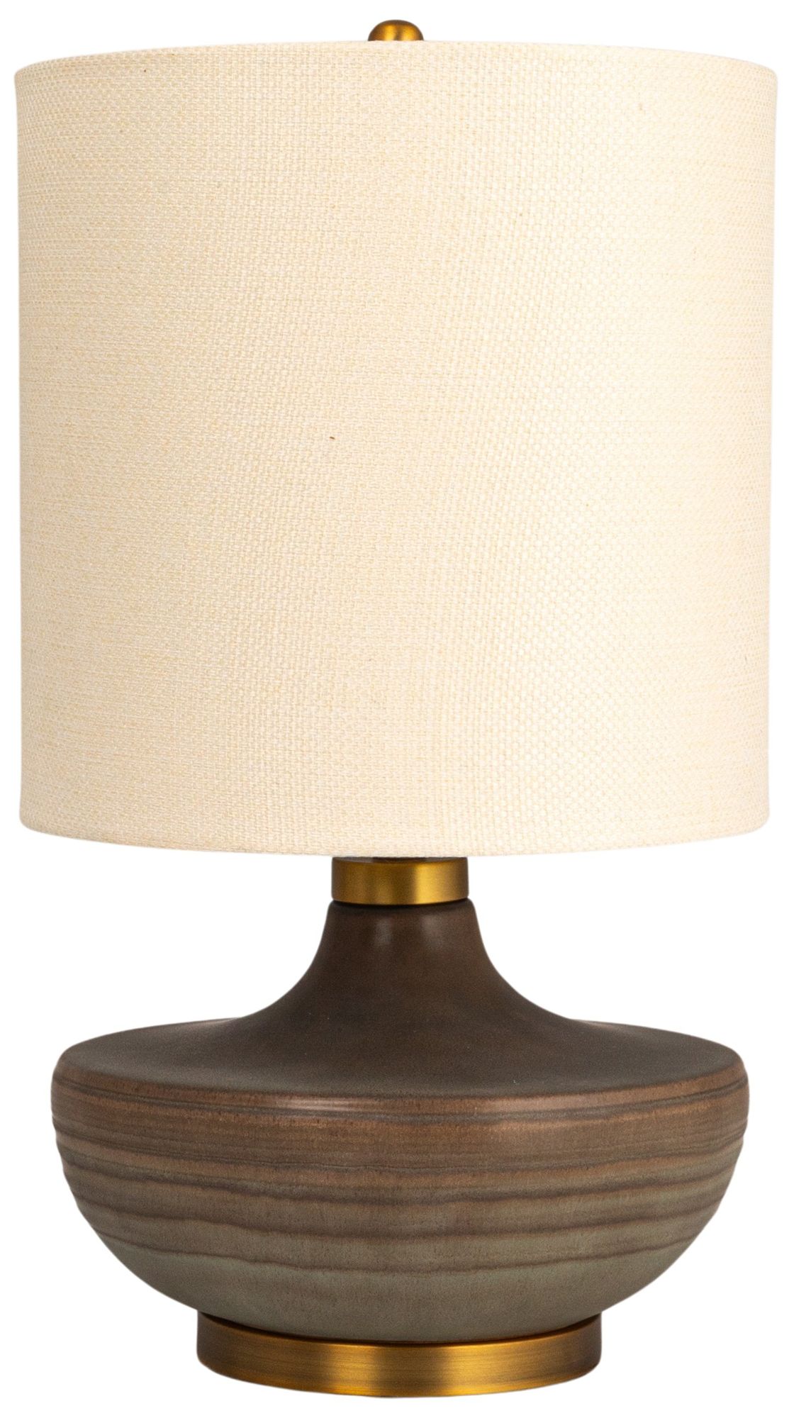 Stoneware Table Lamp with Elongated Drum