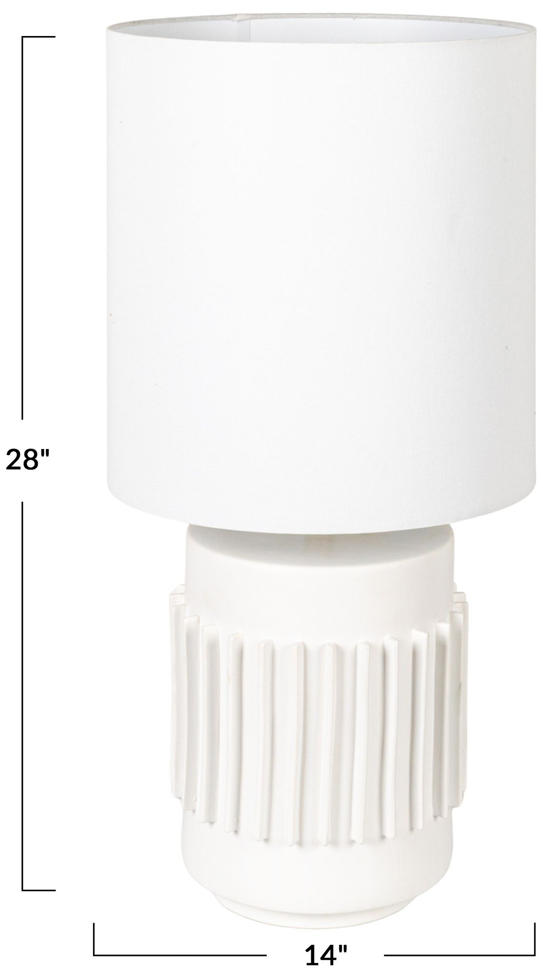 Image 2 Stoneware Table Lamp with Raised Design, more views