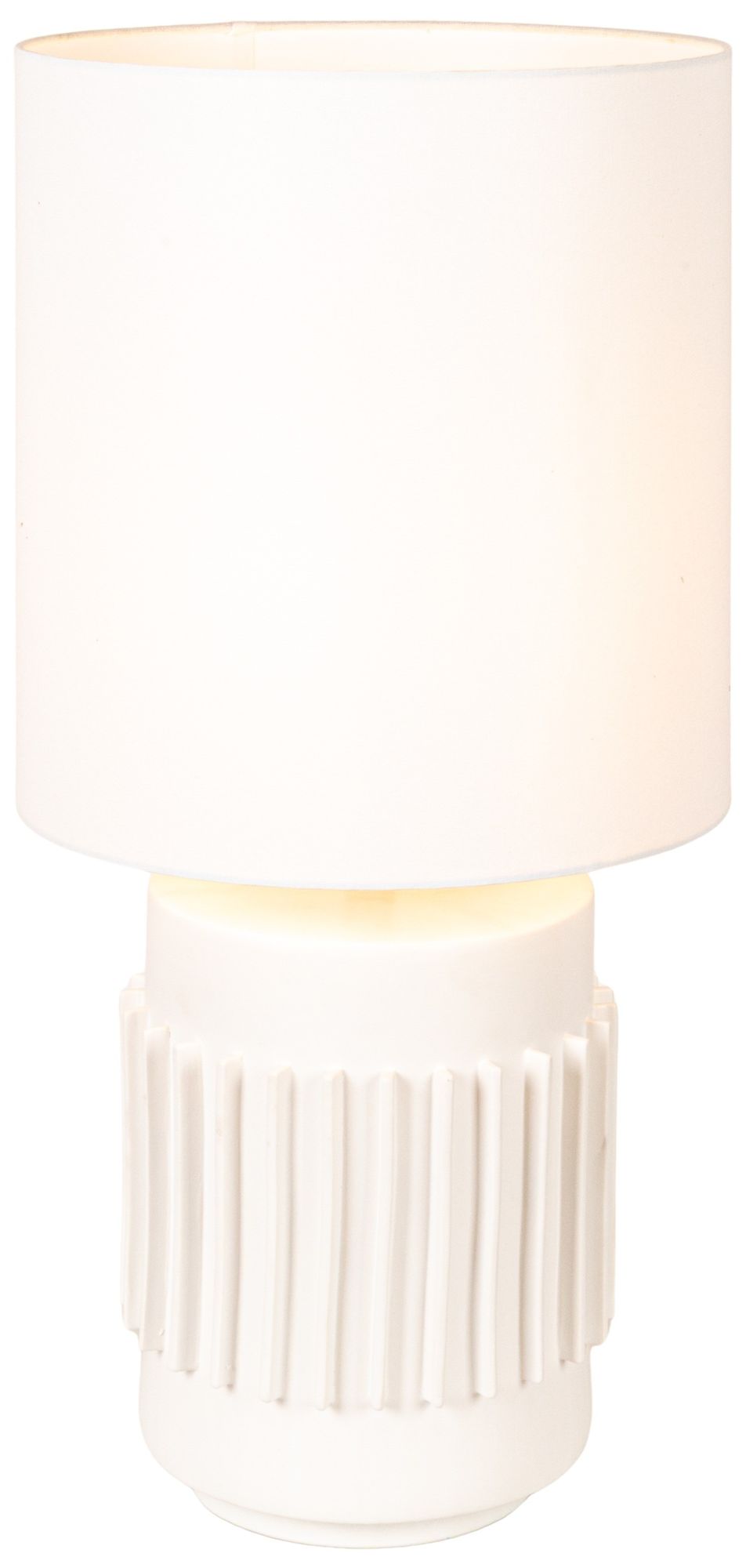 Stoneware Table Lamp with Raised Design,