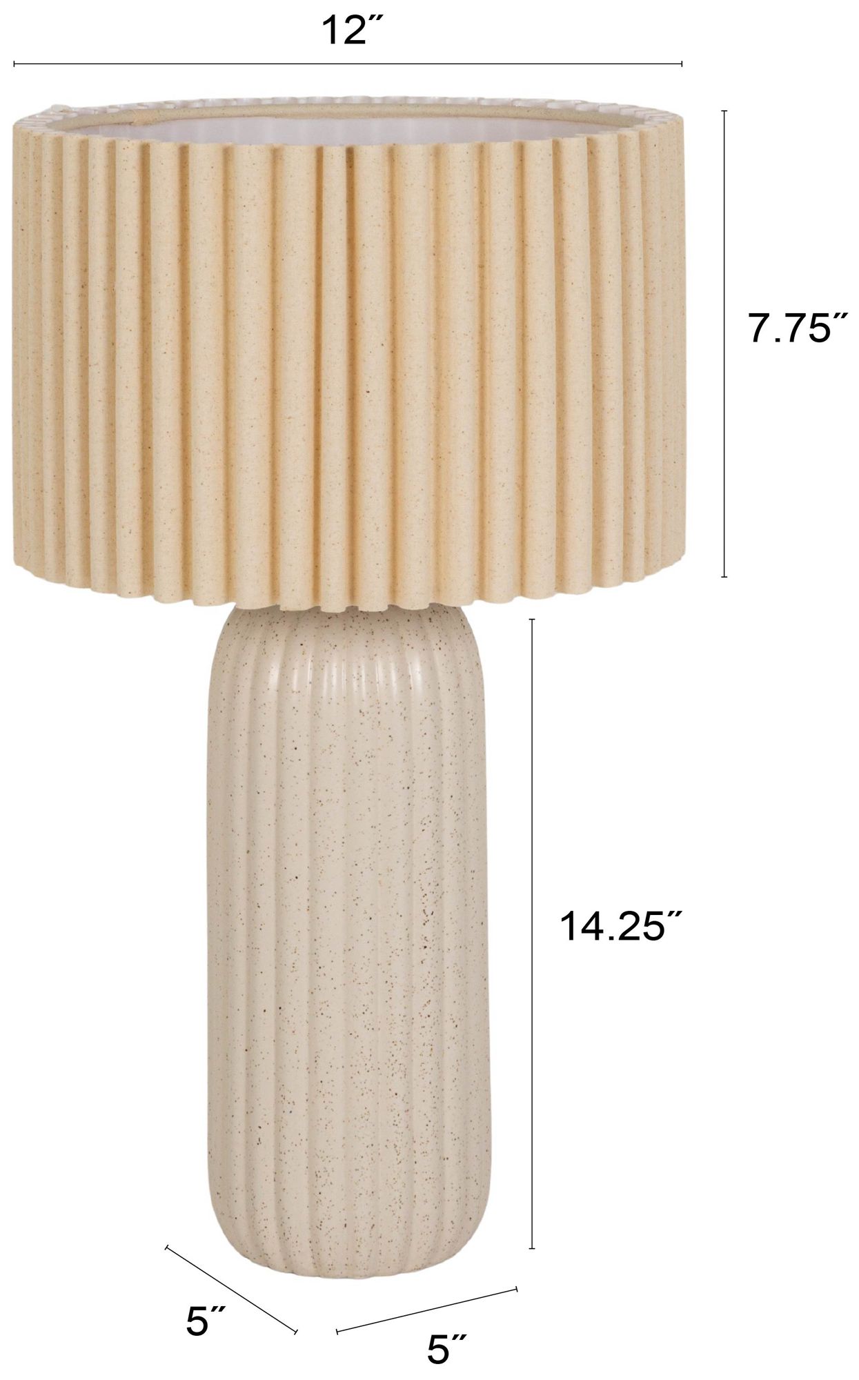 Image 2 Stoneware Table Lamp with Ribbed Linen S more views