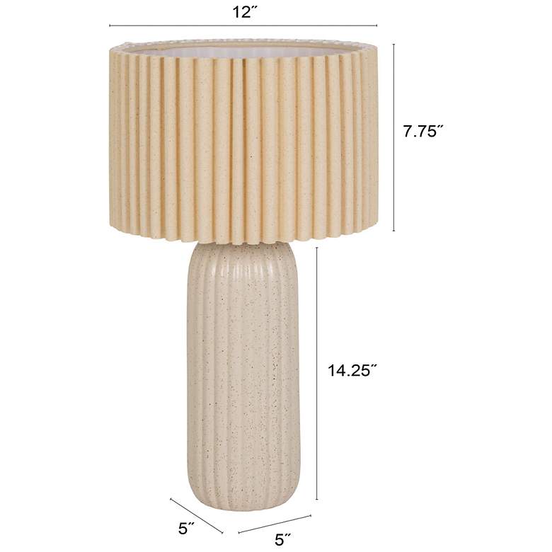 Round Ribbed Table Lamp Stoneware Table Lamp with Ribbed Linen S - #9151V | Lamps Plus