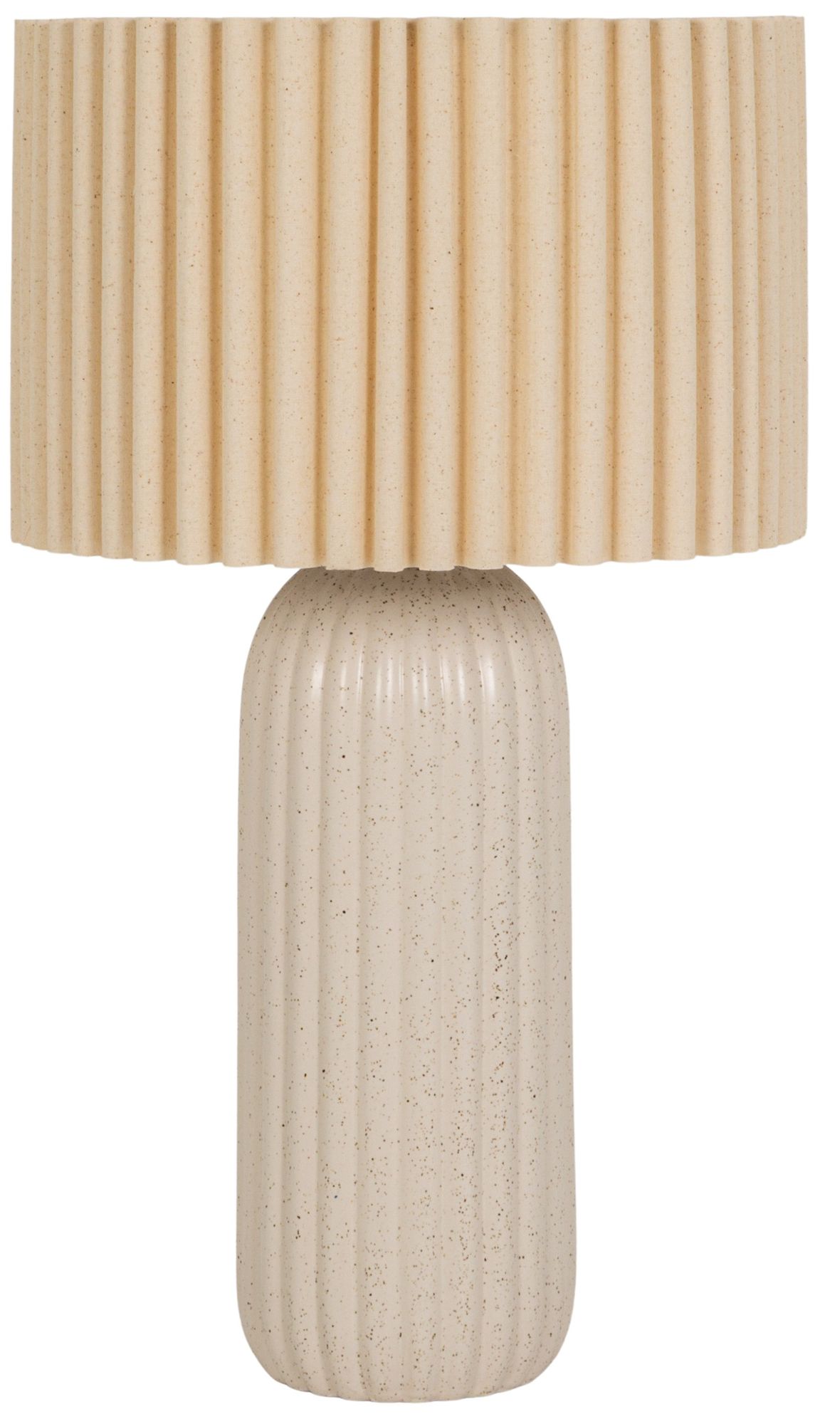 Image 3 Stoneware Table Lamp with Ribbed Linen S more views