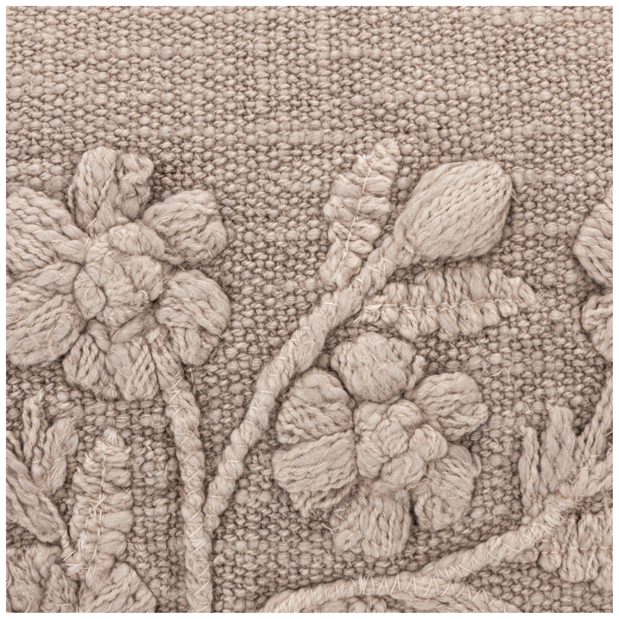 Image 7 Stonewashed Cotton Slub Lumbar Pillow with Embroidered Flowers and Tassels more views