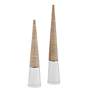 2_Stoney Point Travertine and Clear Crystal Sculptures Set of 2