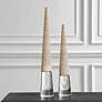 1_Stoney Point Travertine and Clear Crystal Sculptures Set of 2