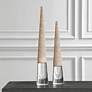 3_Stoney Point Travertine and Clear Crystal Sculptures Set of 2 more views
