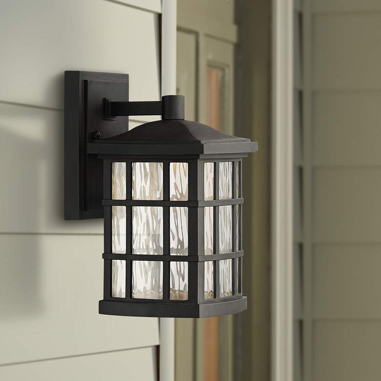 Image 1 Stonington 10 1/2 inch High Mystic Black LED Outdoor Wall Light